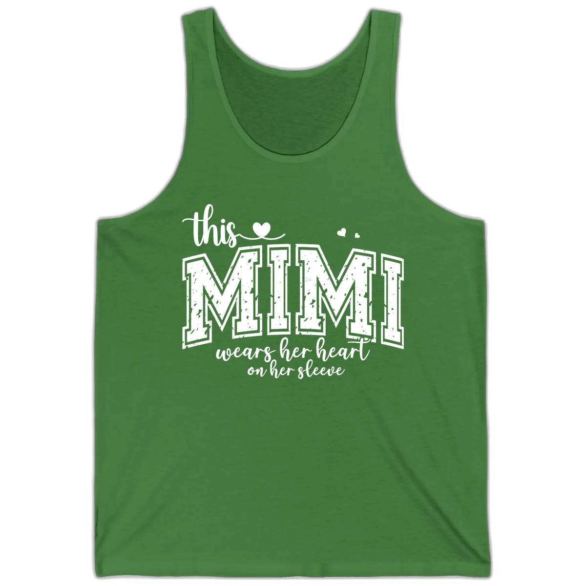 This Mimi Wears Her Heart On Her Sleeve Tank in Leaf