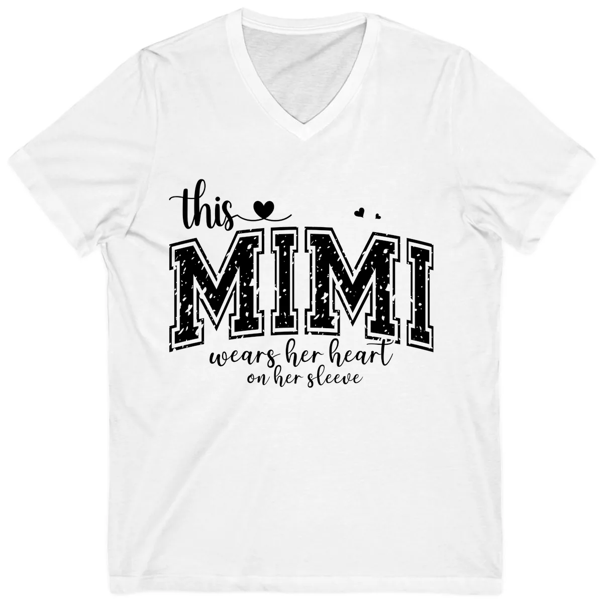 This Mimi Wears Her Heart On Her Sleeve V-Neck in White