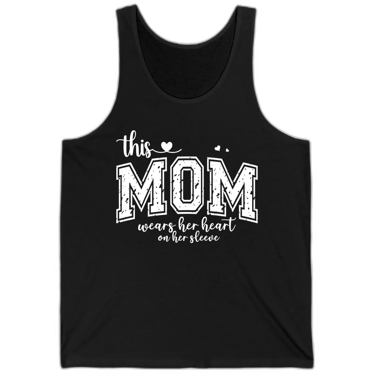 This Mom Wears Her Heart On Her Sleeve Tank in Black