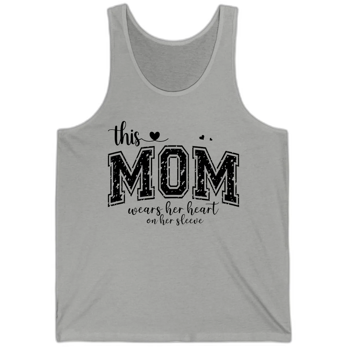 This Mom Wears Her Heart On Her Sleeve Tank in Athletic Heather