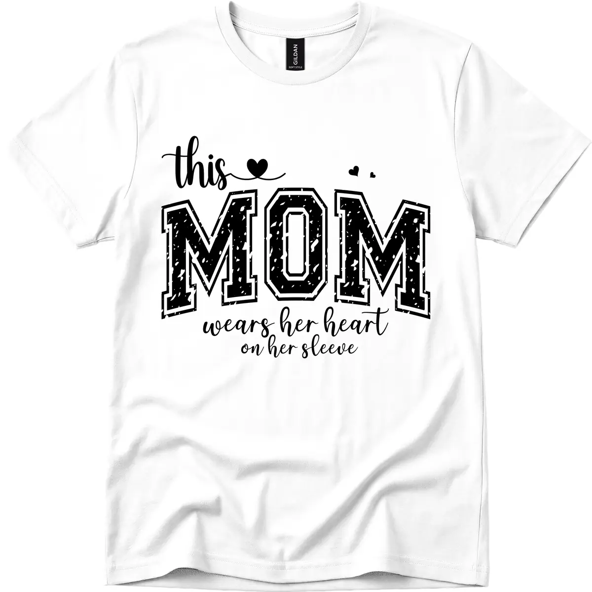 This Mom Wears Her Heart On Her Sleeve T-Shirt in White