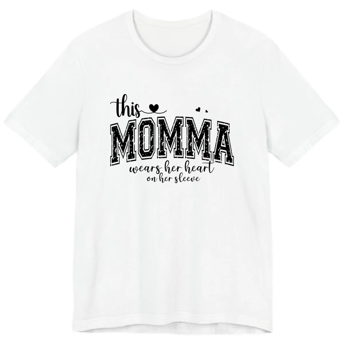 This Momma Wears Her Heart On Her Sleeve Premium T-Shirt in White