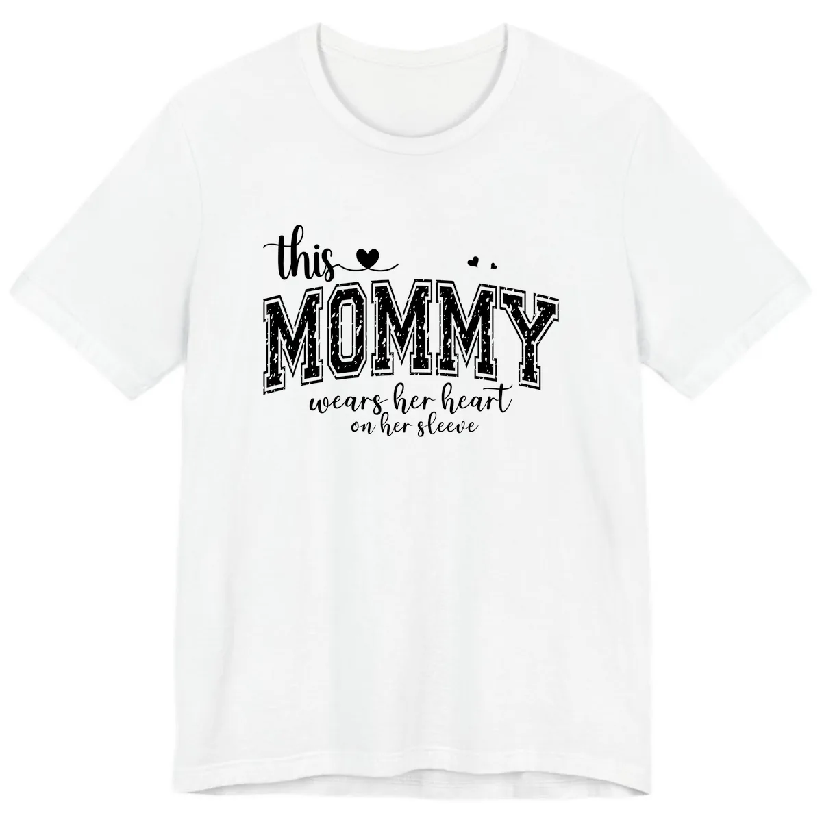 This Mommy Wears Her Heart On Her Sleeve Premium T-Shirt in White
