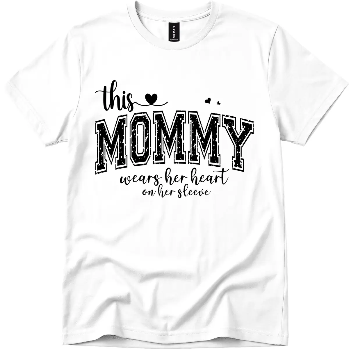 This Mommy Wears Her Heart On Her Sleeve T-Shirt in White