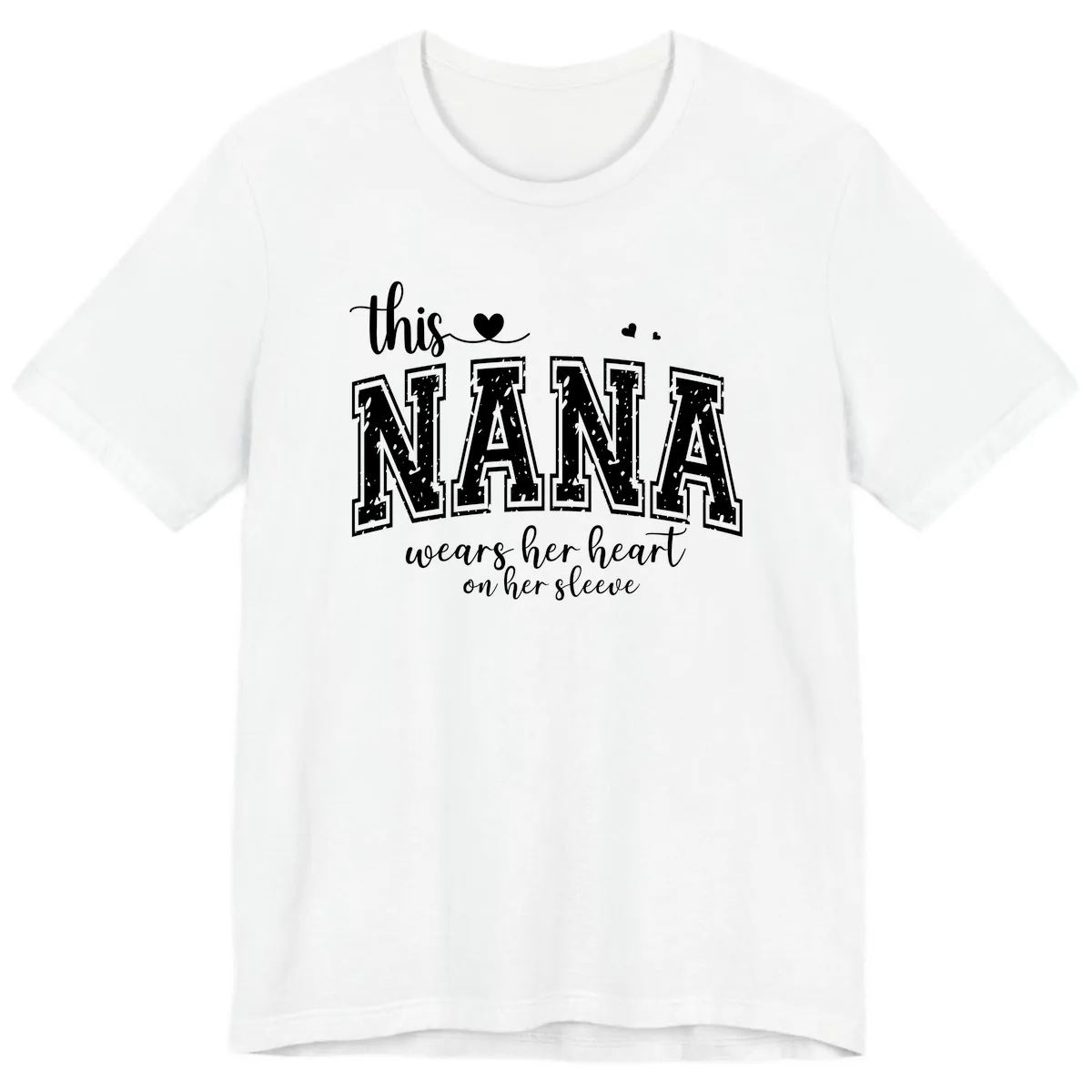 This Nana Wears Her Heart On Her Sleeve Premium T-Shirt in White