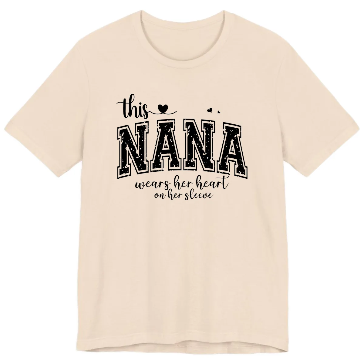 This Nana Wears Her Heart On Her Sleeve Premium T-Shirt in Soft Cream