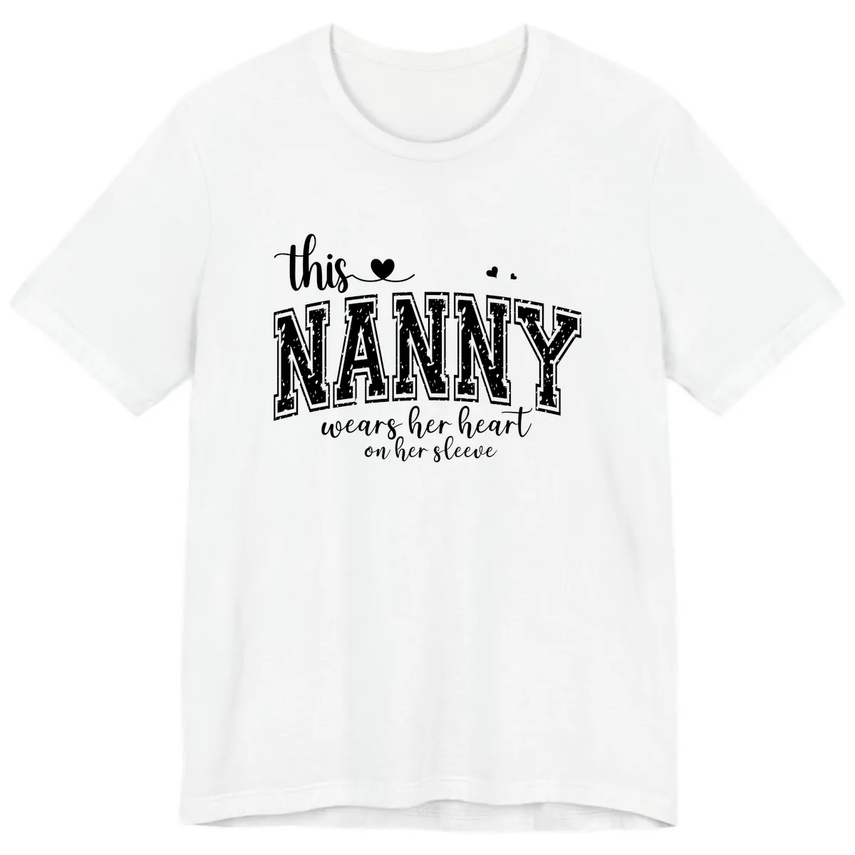This Nanny Wears Her Heart On Her Sleeve Premium T-Shirt in White