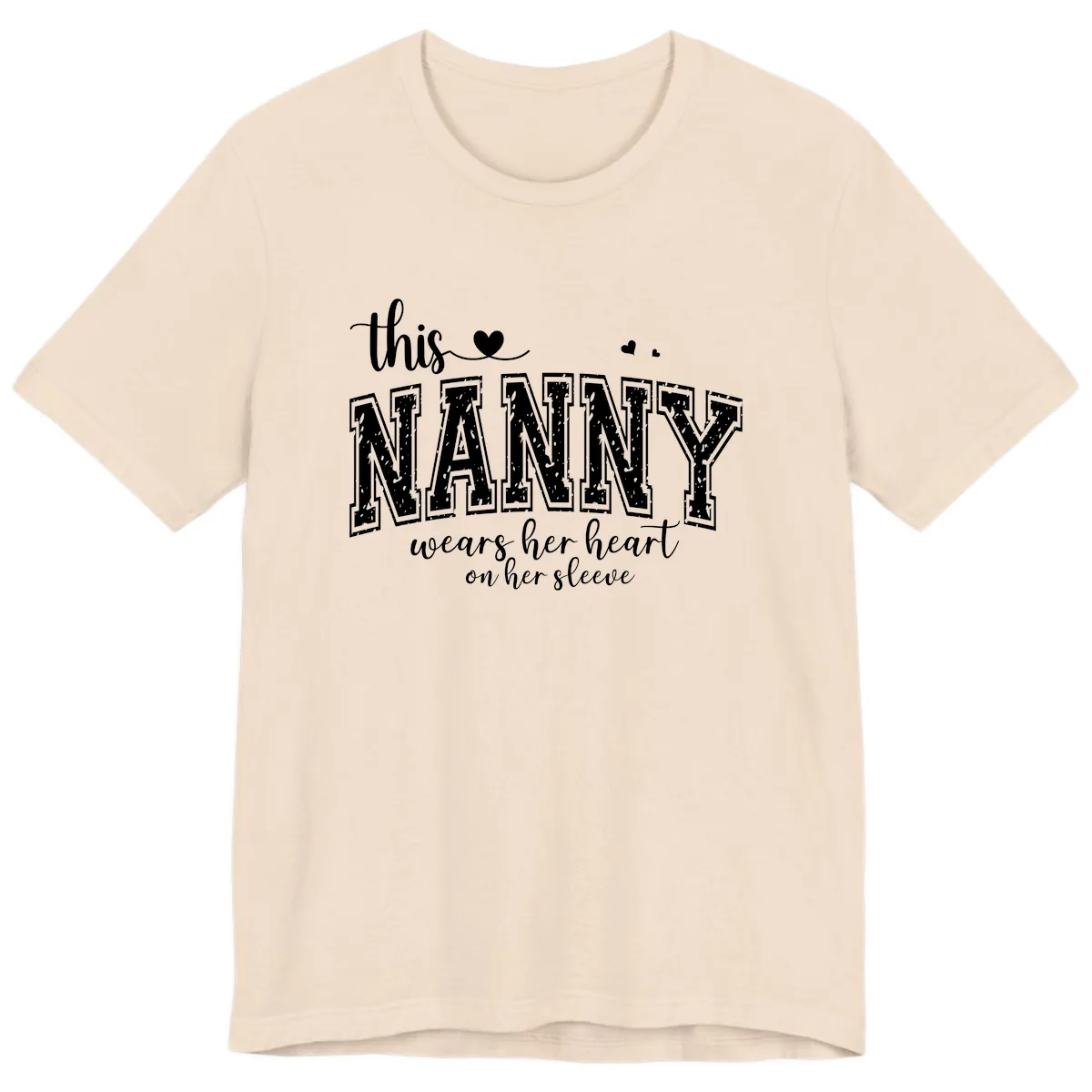This Nanny Wears Her Heart On Her Sleeve Premium T-Shirt in Soft Cream
