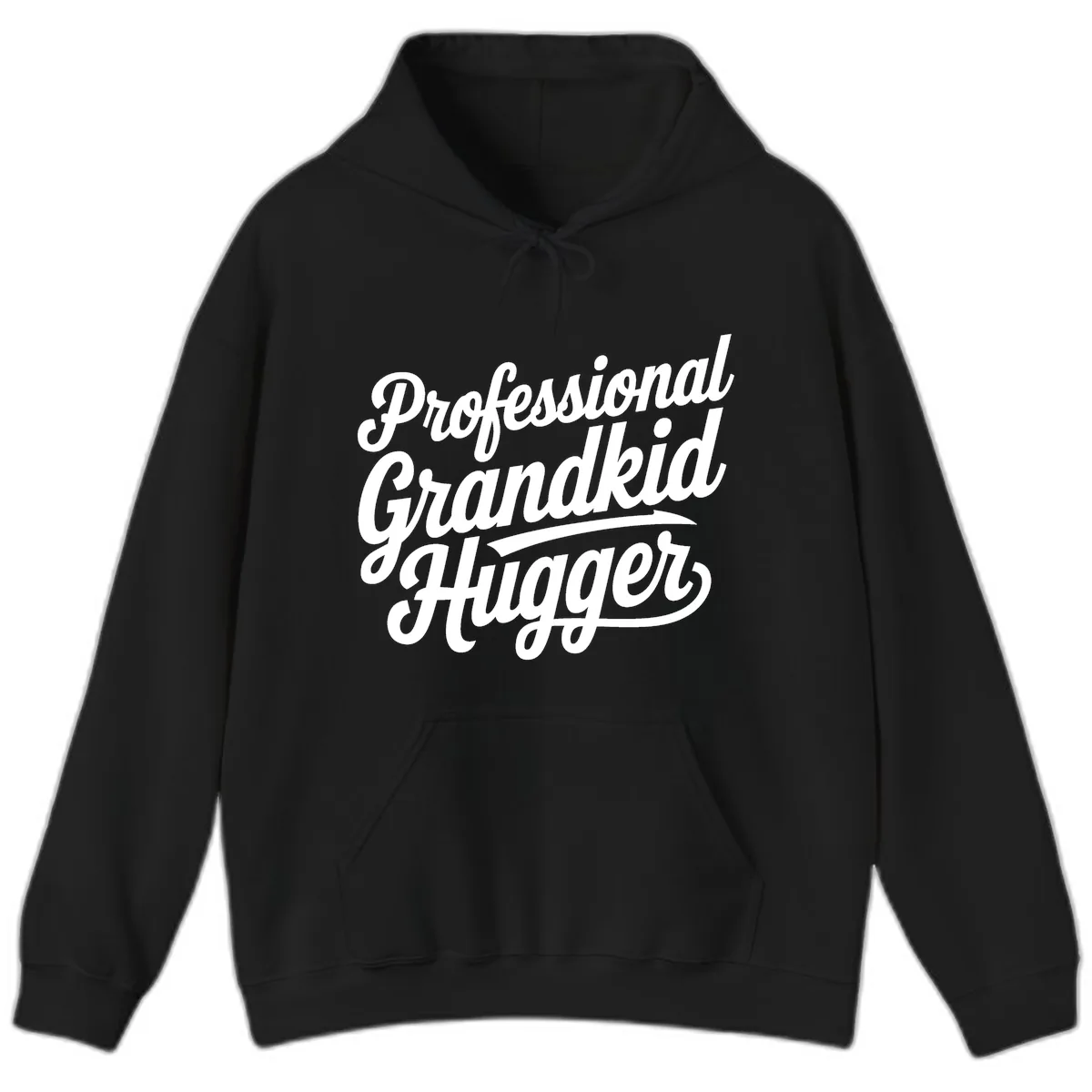 Professional Grandkid Hugger Typography Hoodie in Black