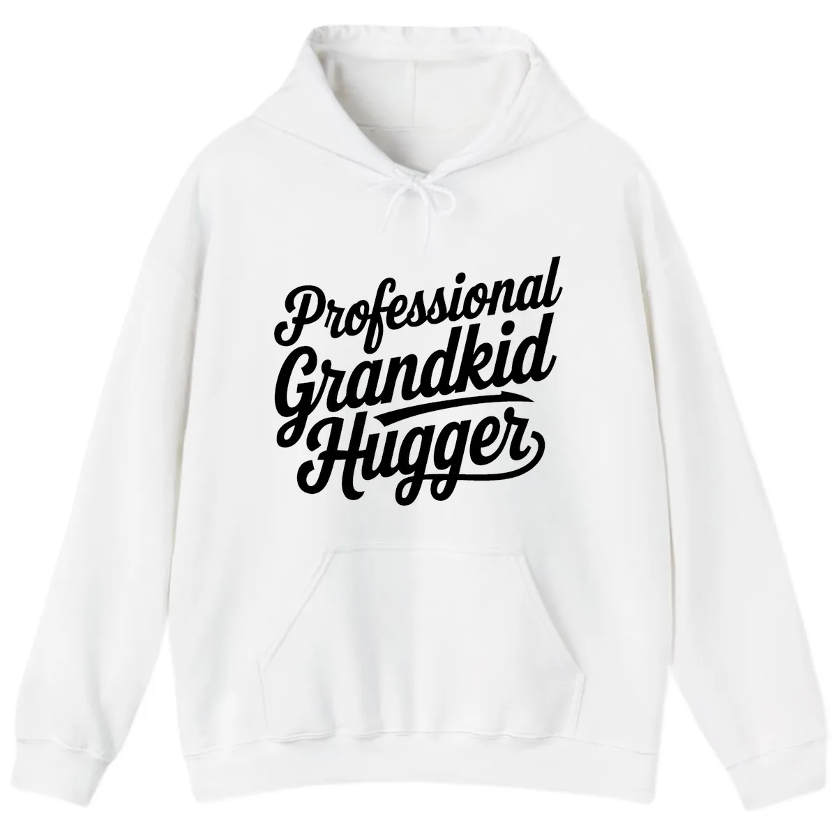 Professional Grandkid Hugger Typography Hoodie in White