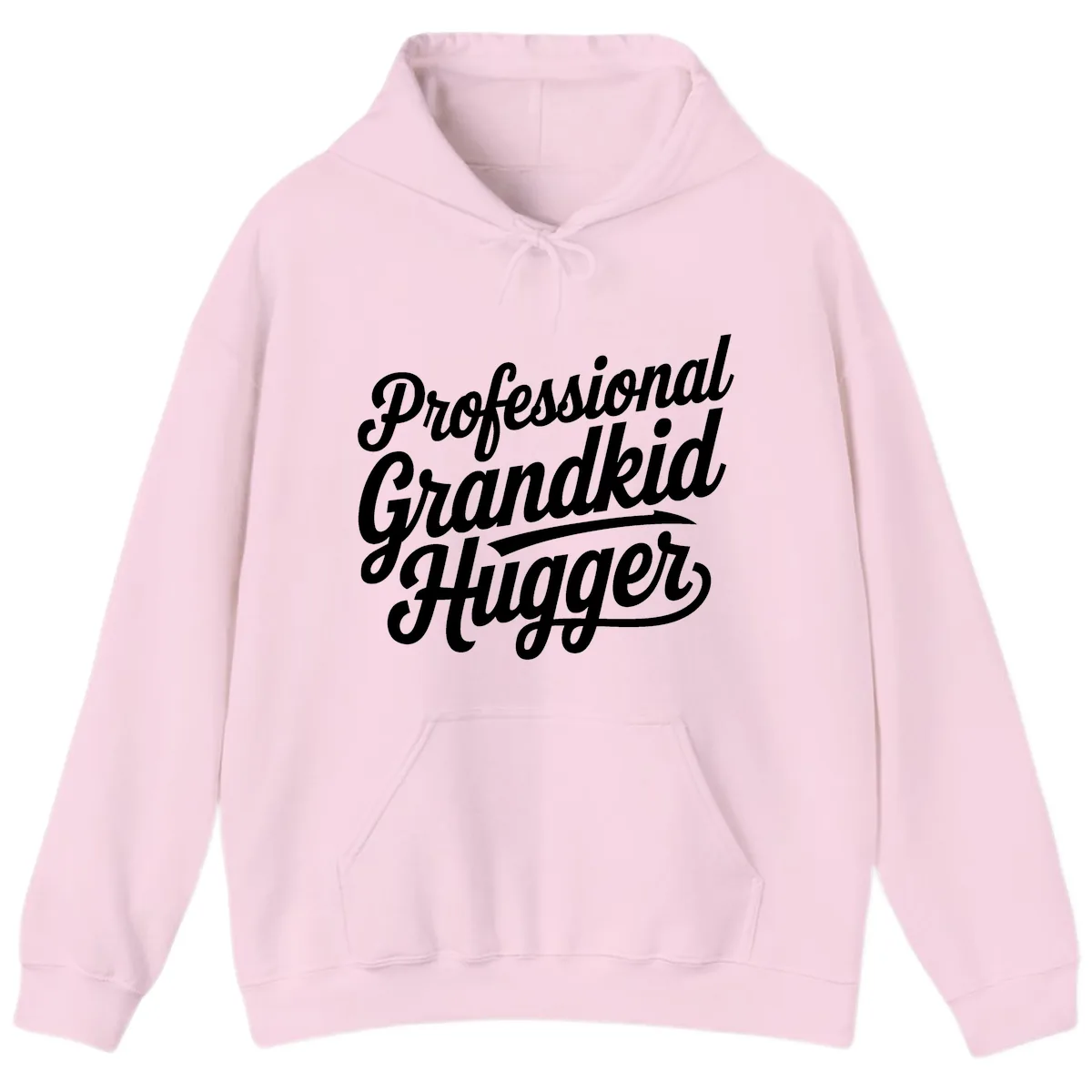 Professional Grandkid Hugger Typography Hoodie in Light Pink
