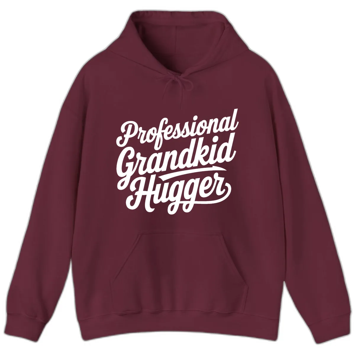 Professional Grandkid Hugger Typography Hoodie in Maroon