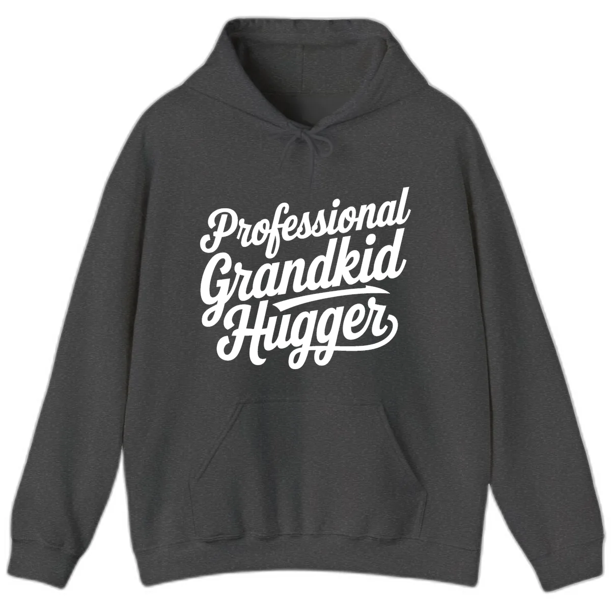 Professional Grandkid Hugger Typography Hoodie in Dark Heather