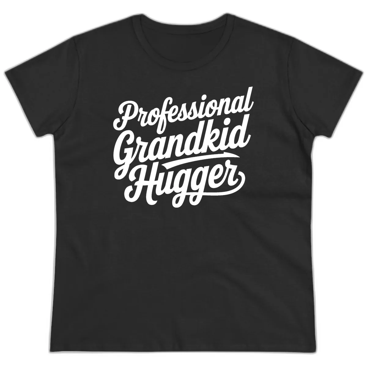 Professional Grandkid Hugger Typography Ladies Tee in Black