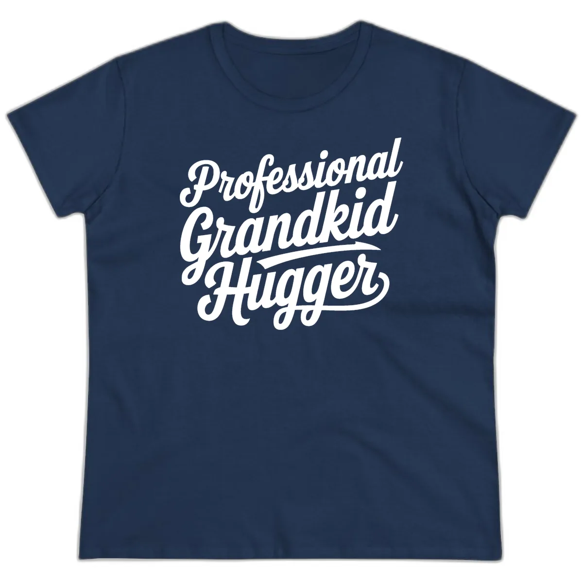 Professional Grandkid Hugger Typography Ladies Tee in Navy