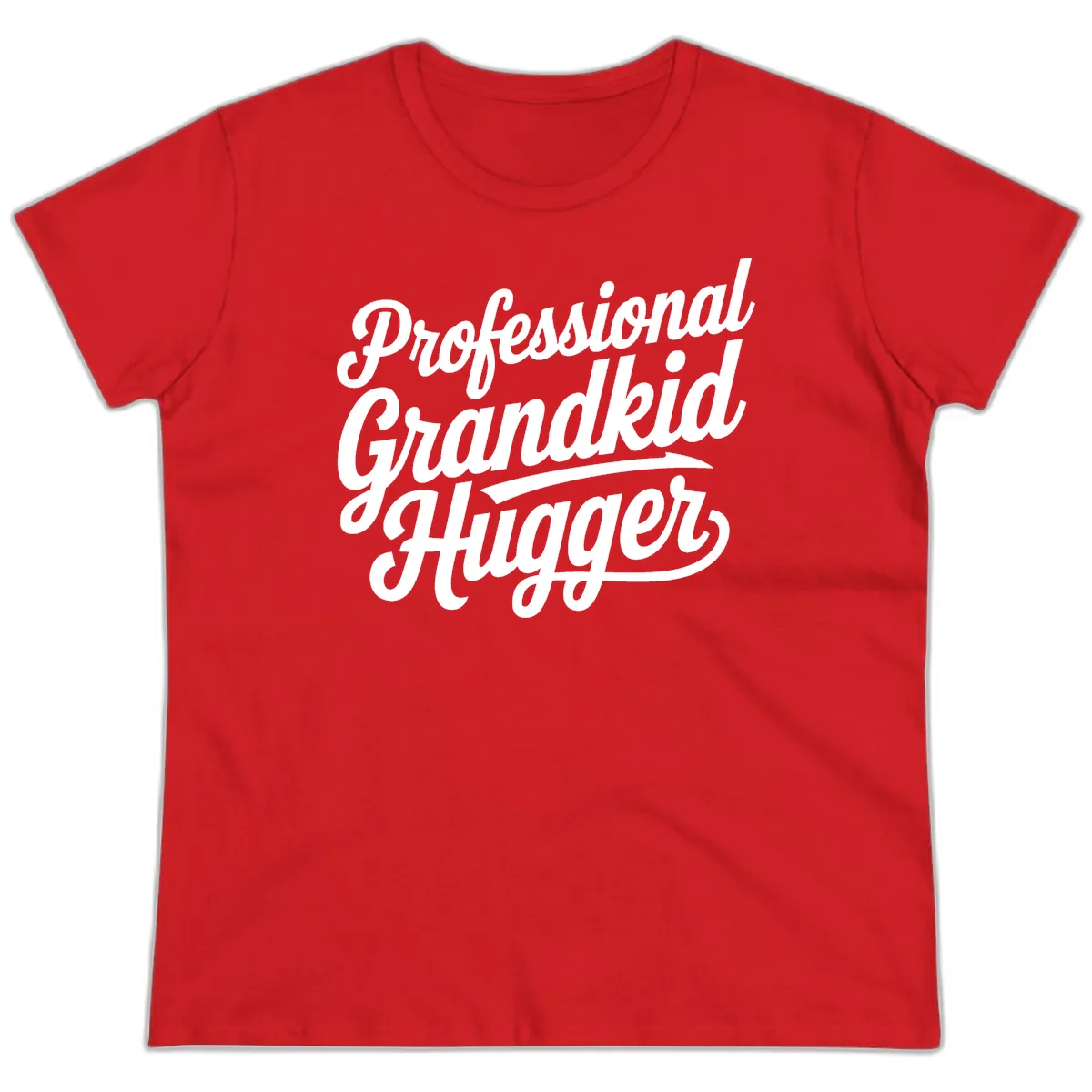 Professional Grandkid Hugger Typography Ladies Tee in Red
