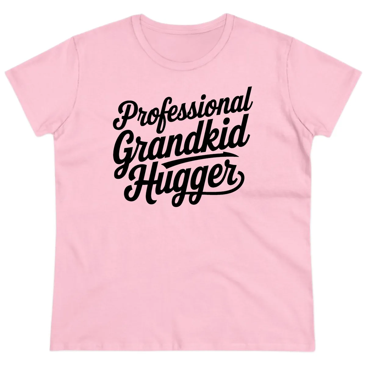 Professional Grandkid Hugger Typography Ladies Tee in Light Pink