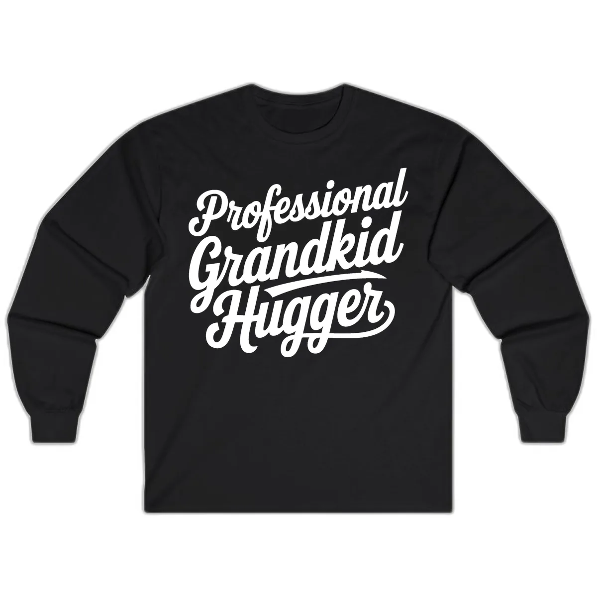 Professional Grandkid Hugger Typography Long Sleeve in Black