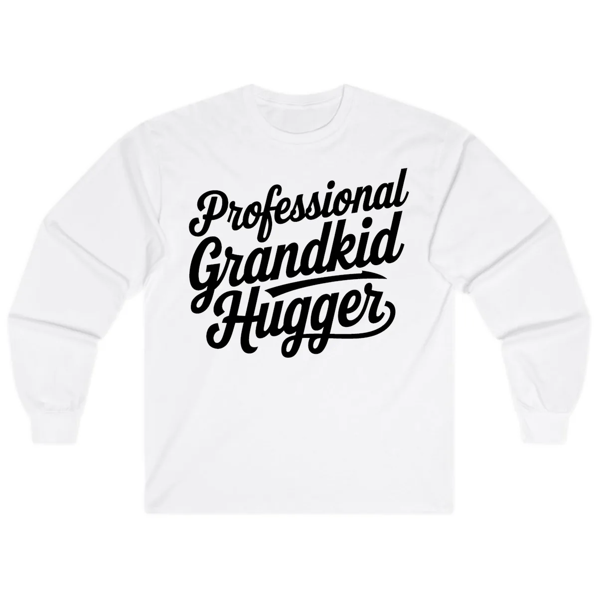 Professional Grandkid Hugger Typography Long Sleeve in White