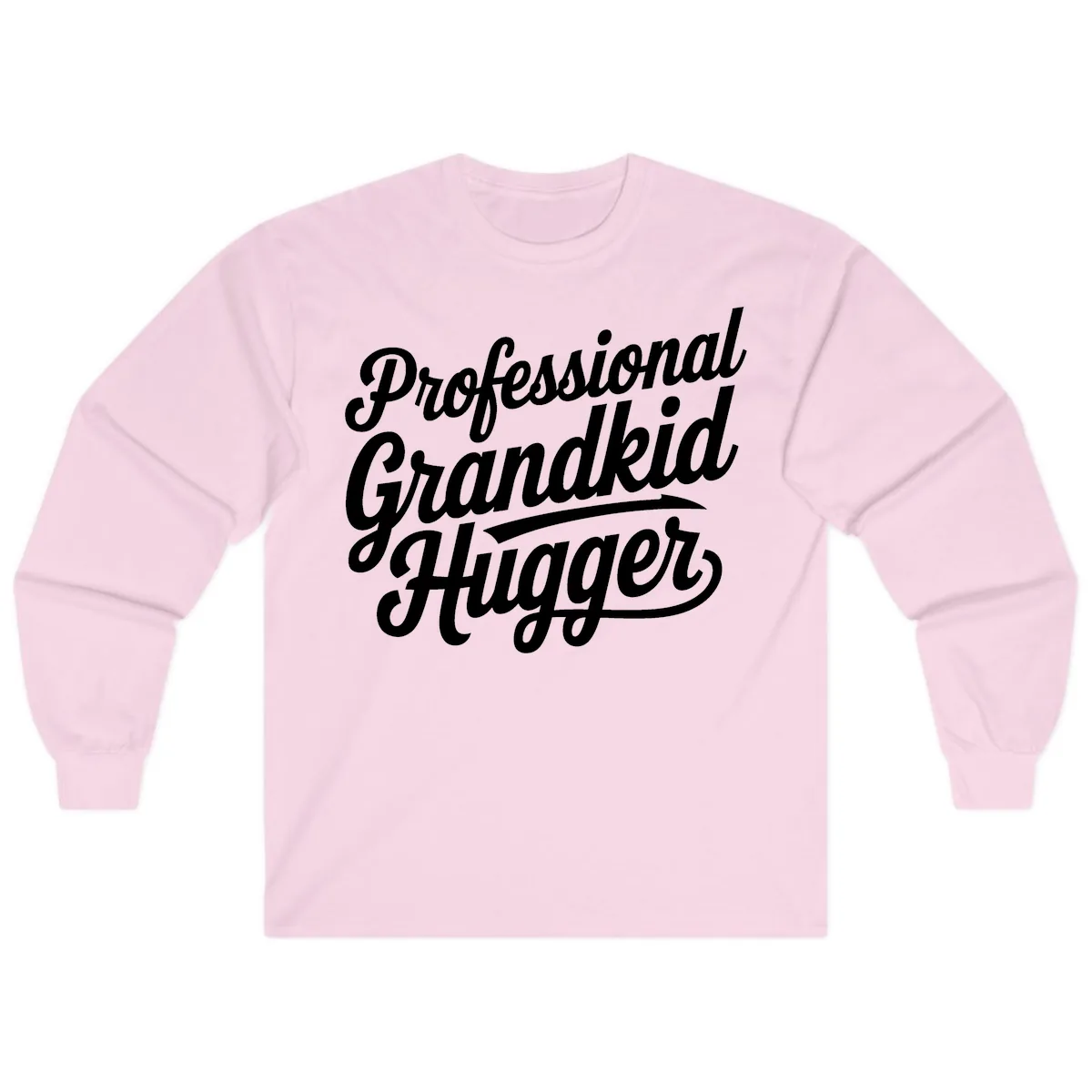 Professional Grandkid Hugger Typography Long Sleeve in Light Pink