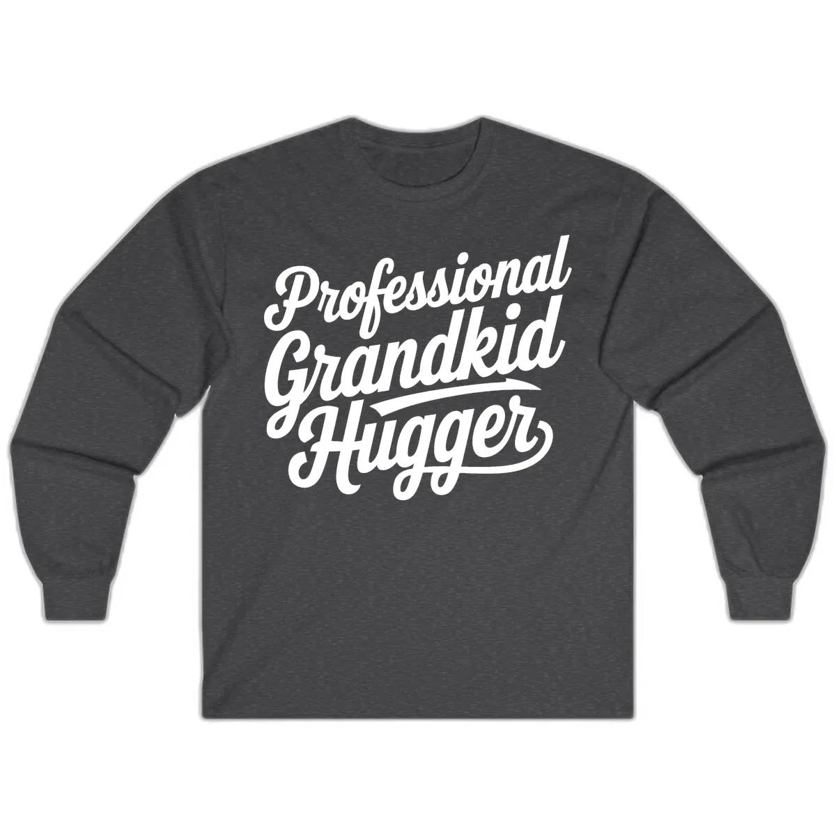 Professional Grandkid Hugger Typography Long Sleeve in Dark Heather