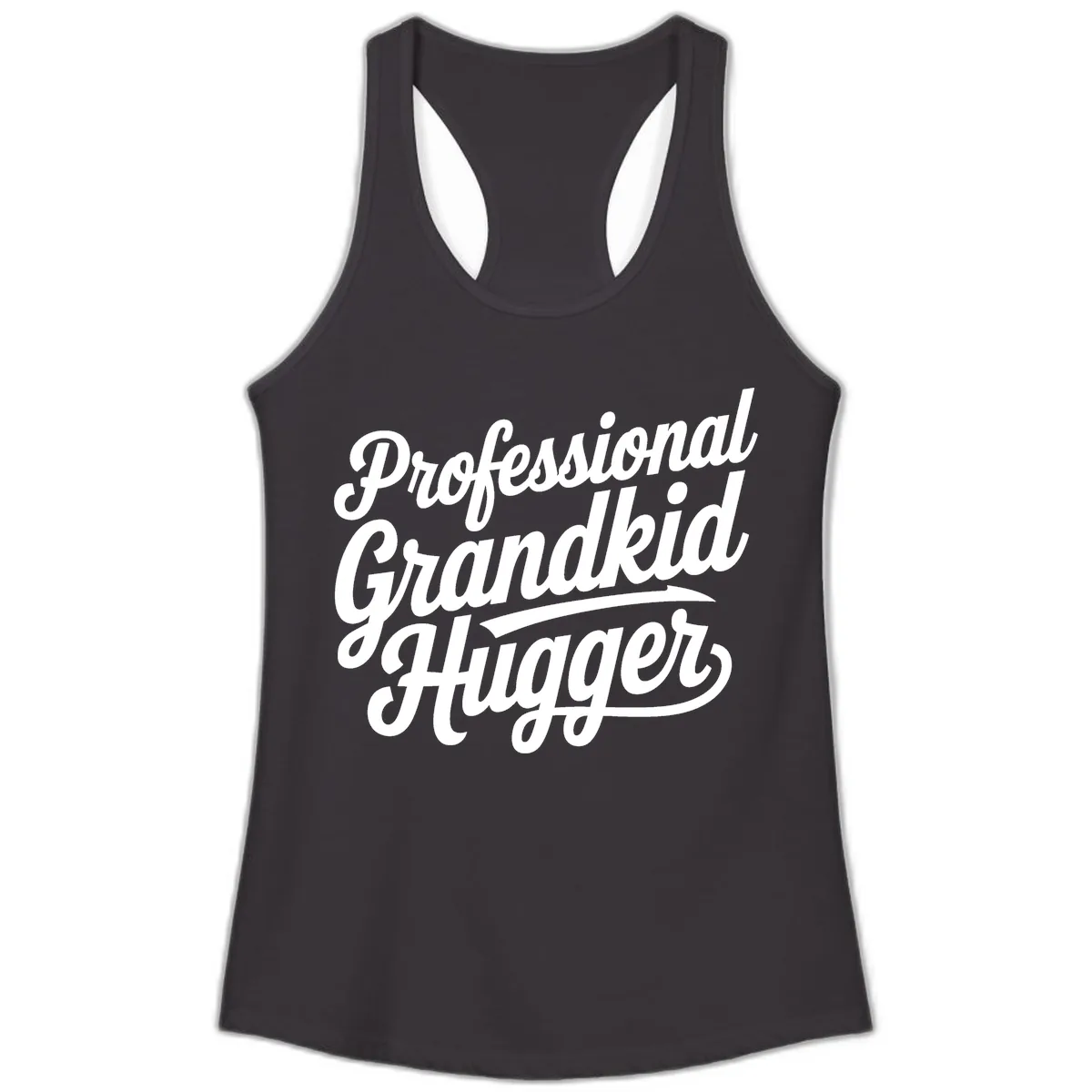 Professional Grandkid Hugger Typography Ladies Tank in Black