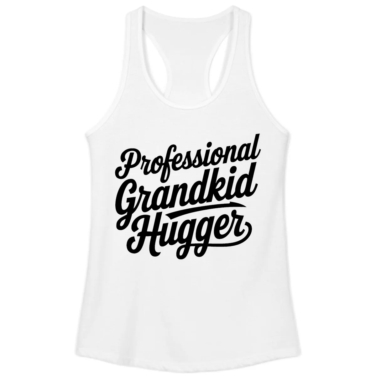 Professional Grandkid Hugger Typography Ladies Tank in White