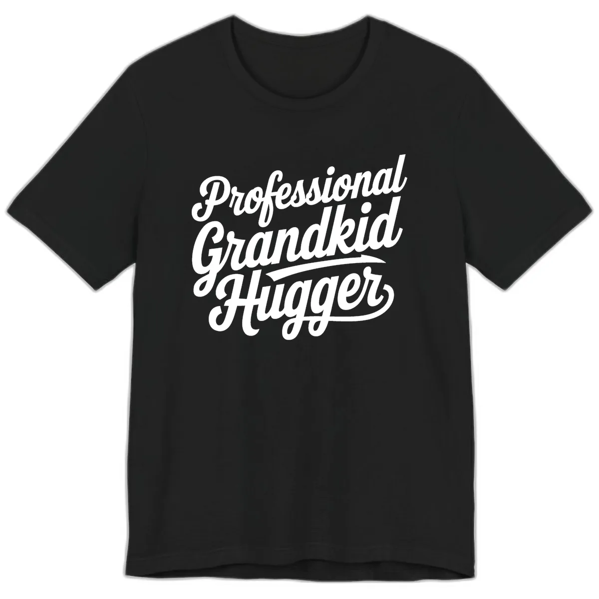 Professional Grandkid Hugger Typography Premium T-Shirt in Black
