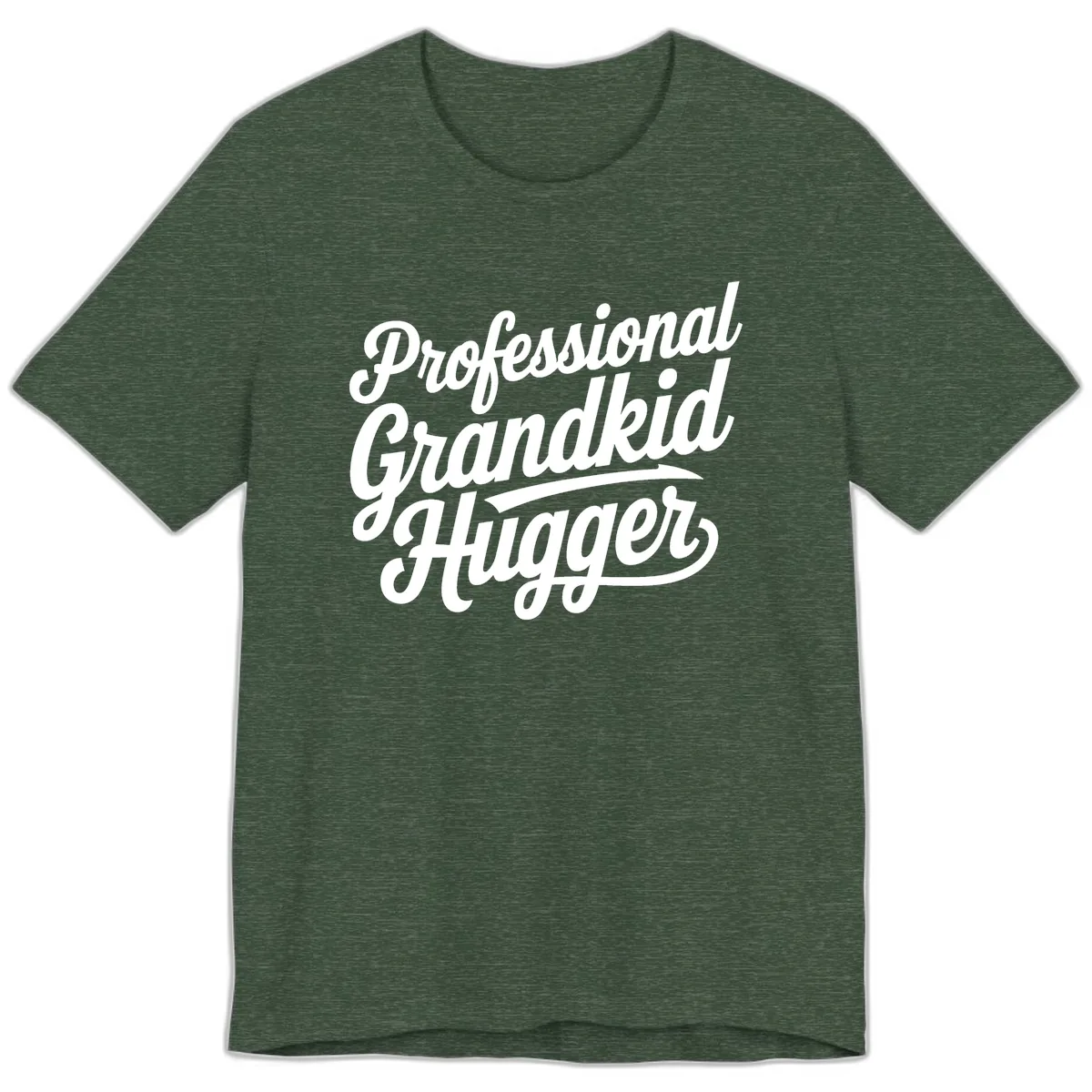 Professional Grandkid Hugger Typography Premium T-Shirt in Heather Forest