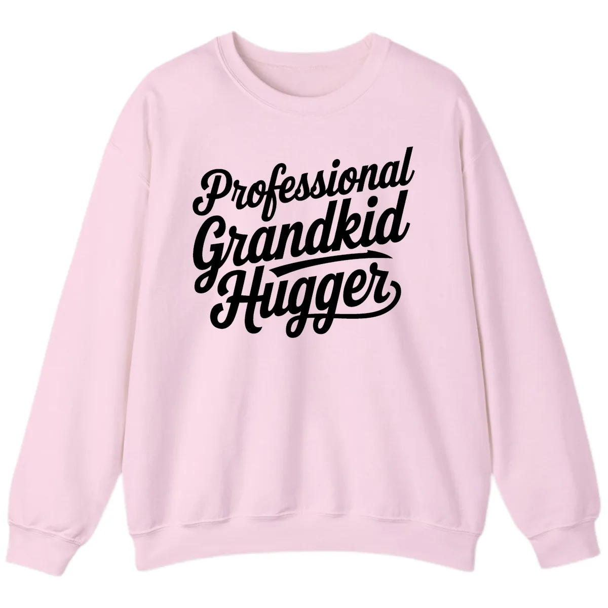 Professional Grandkid Hugger Typography Sweatshirt in Light Pink