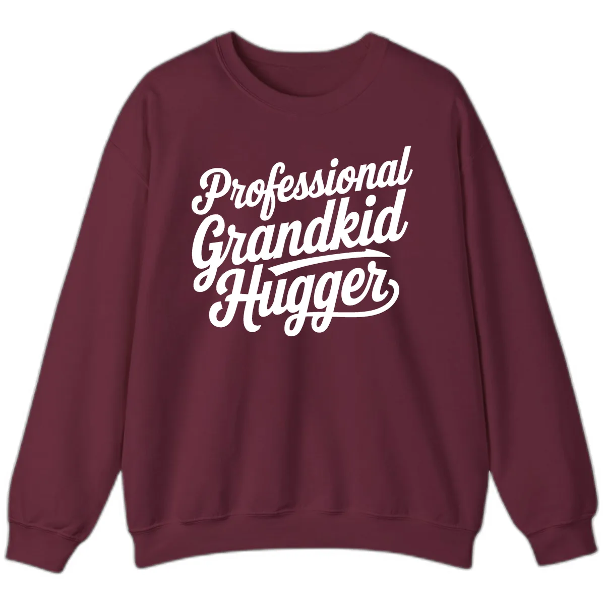 Professional Grandkid Hugger Typography Sweatshirt in Maroon