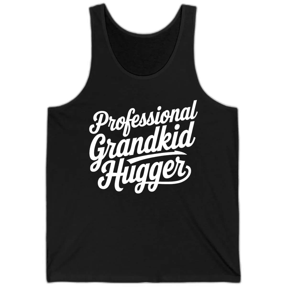Professional Grandkid Hugger Typography Tank in Black