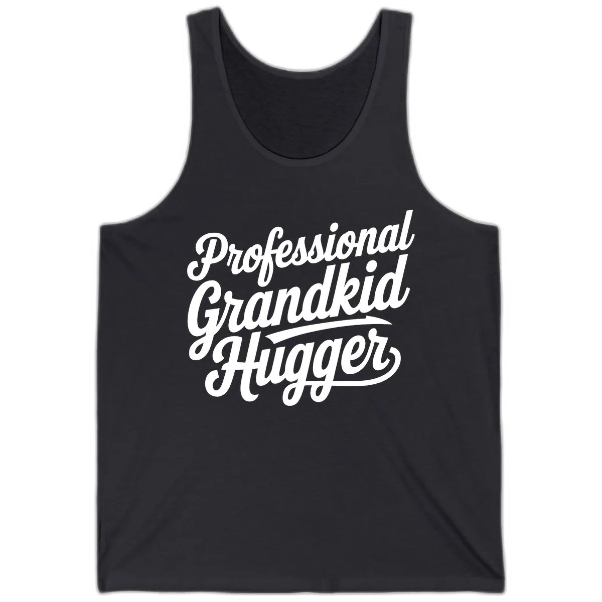 Professional Grandkid Hugger Typography Tank in Dark Grey