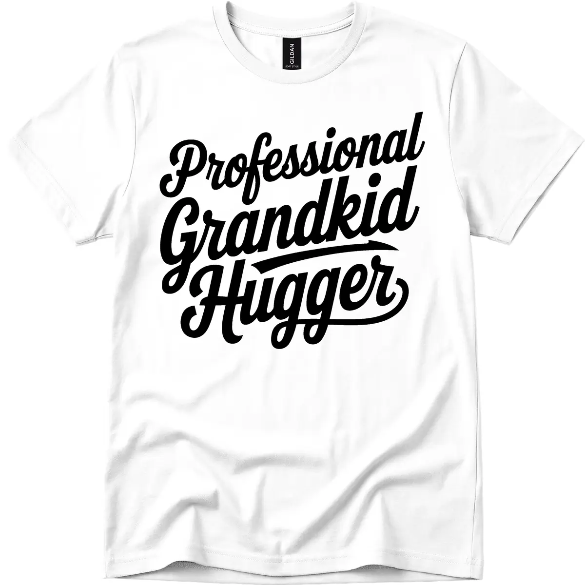 Professional Grandkid Hugger Typography T-Shirt in White