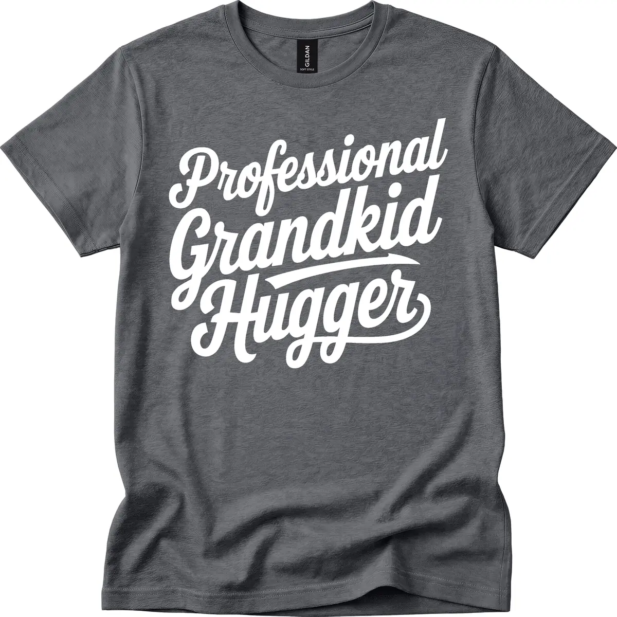 Professional Grandkid Hugger Typography T-Shirt in Dark Heather