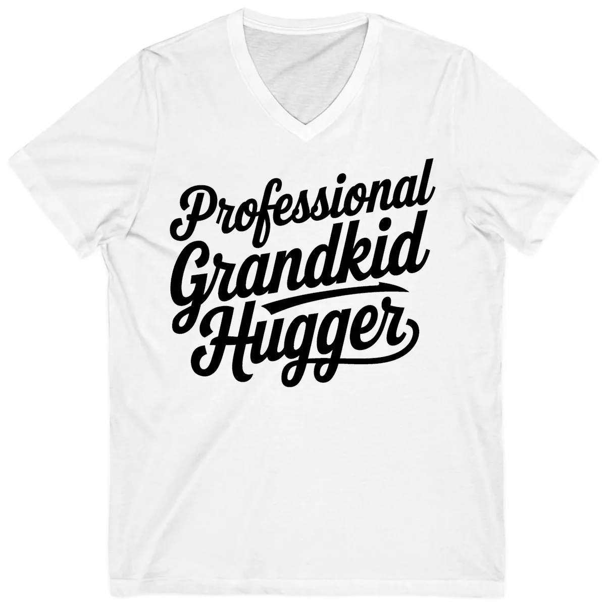 Professional Grandkid Hugger Typography V-Neck in White