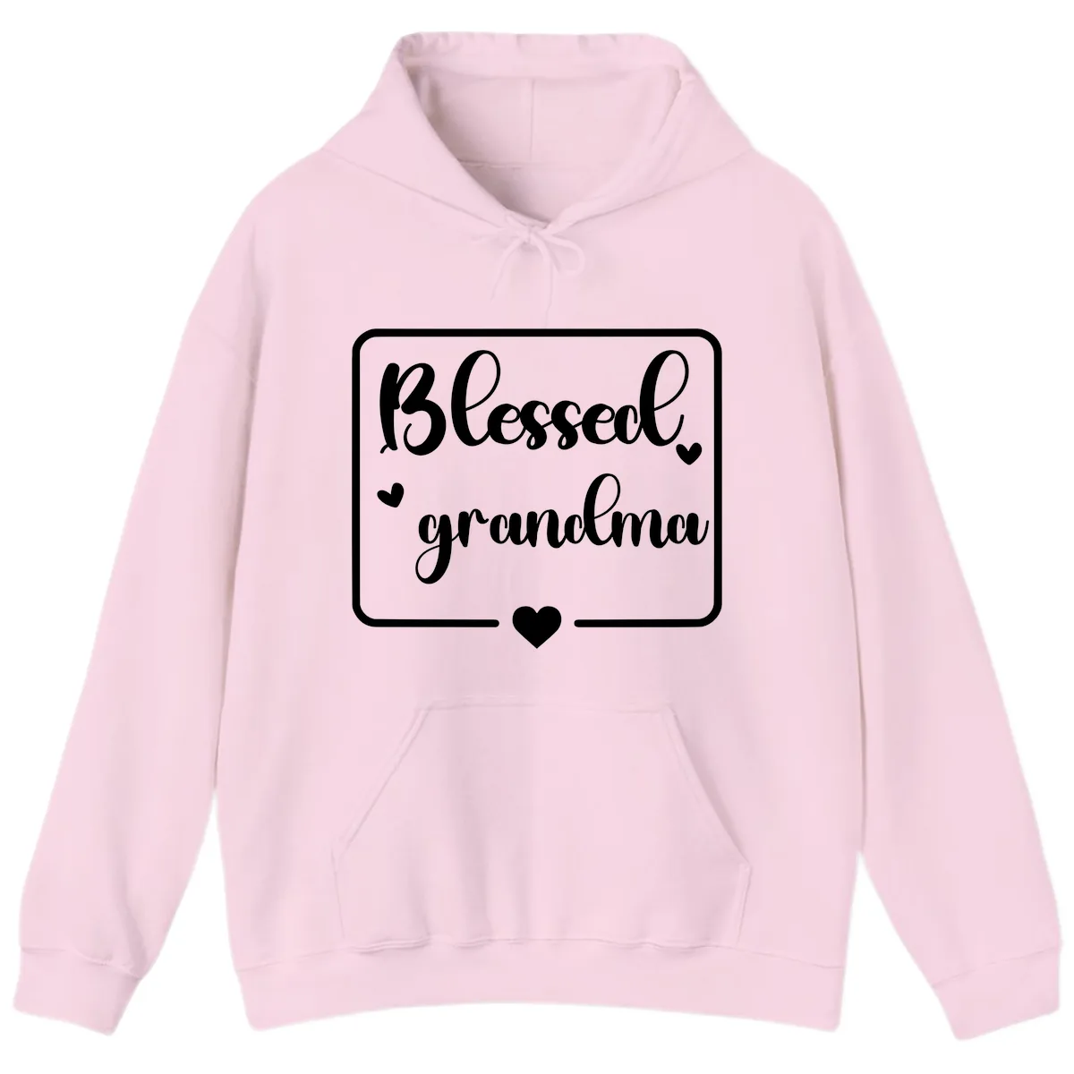 Blessed Grandma Script Design Hoodie in Light Pink