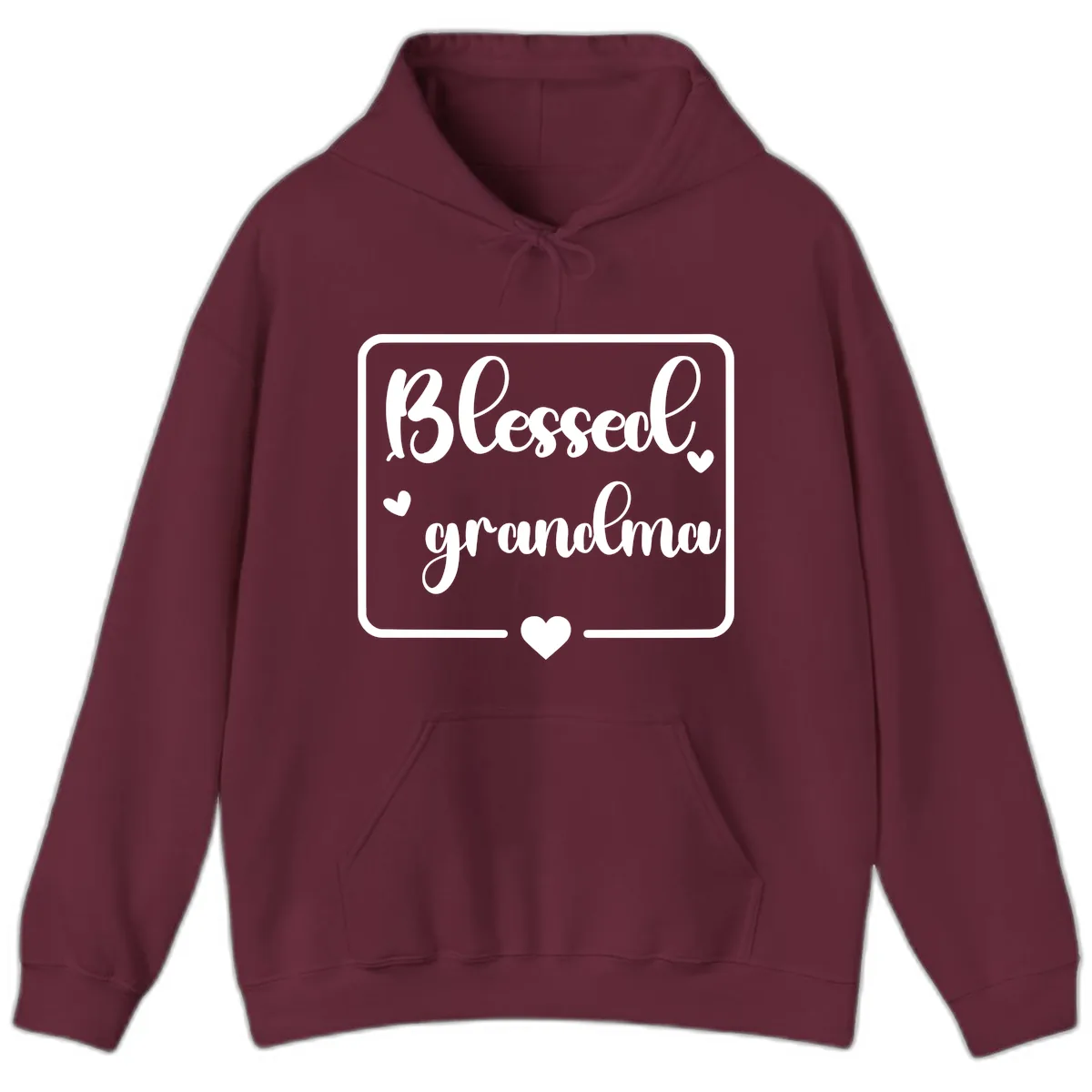 Blessed Grandma Script Design Hoodie in Maroon