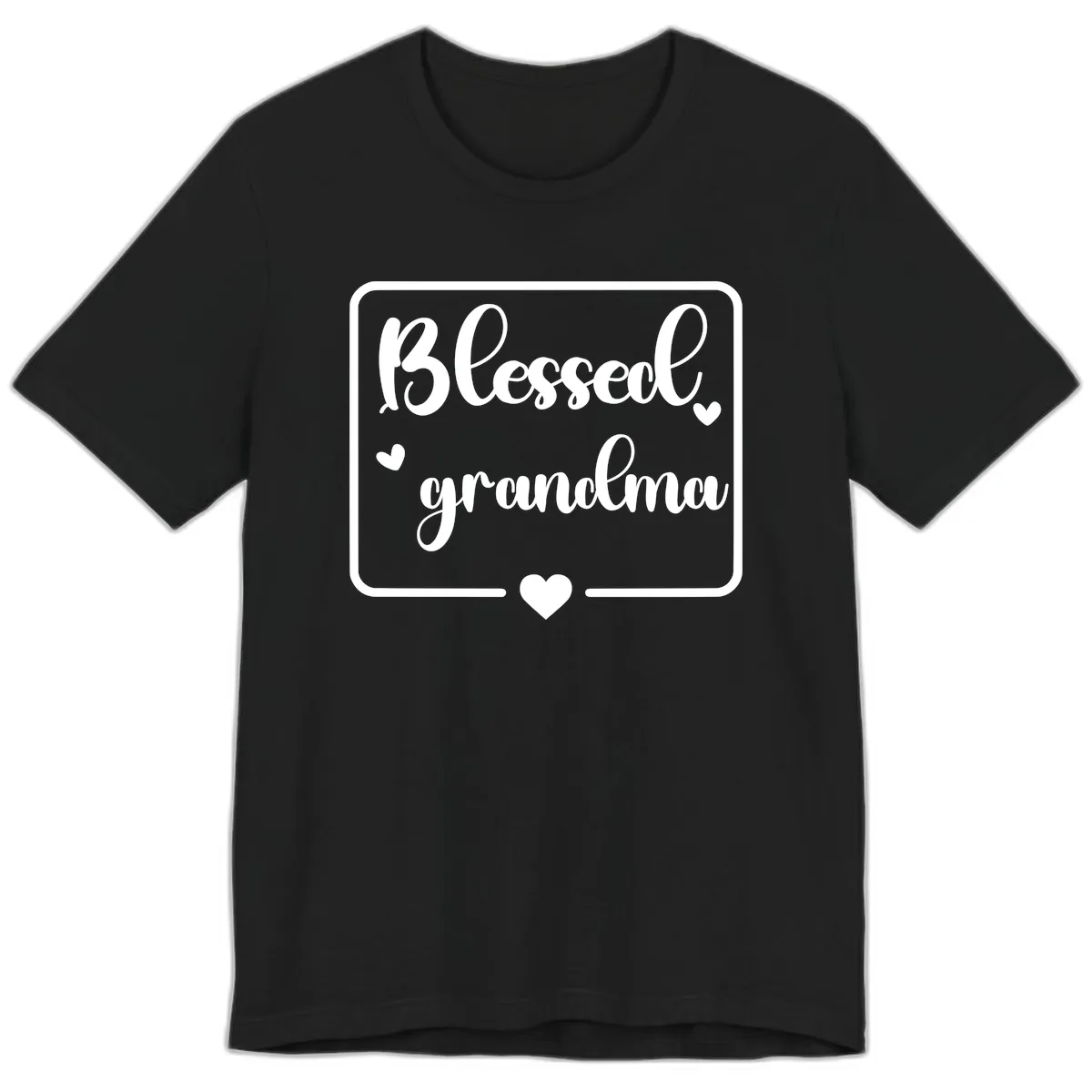 Blessed Grandma Script Design Premium T-Shirt in Black