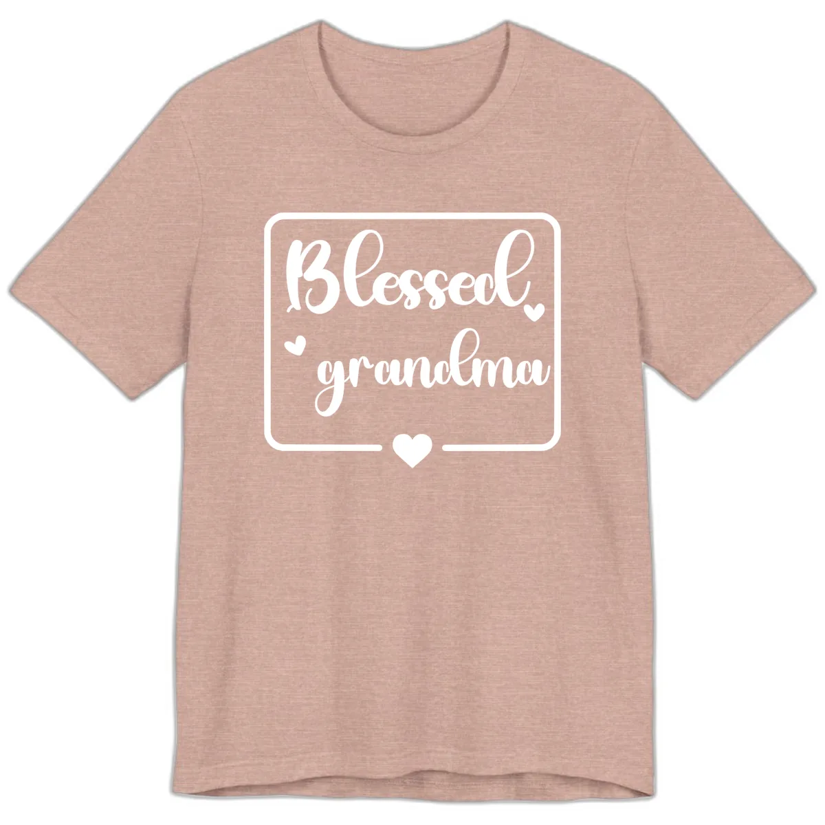 Blessed Grandma Script Design Premium T-Shirt in Heather Prism Peach