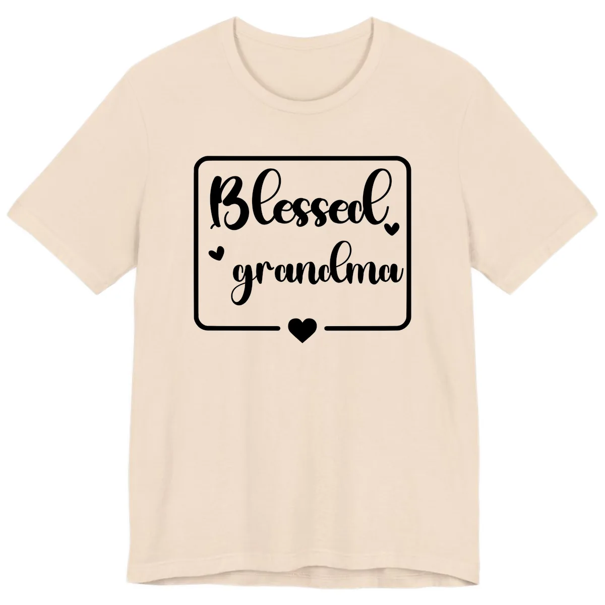 Blessed Grandma Script Design Premium T-Shirt in Soft Cream