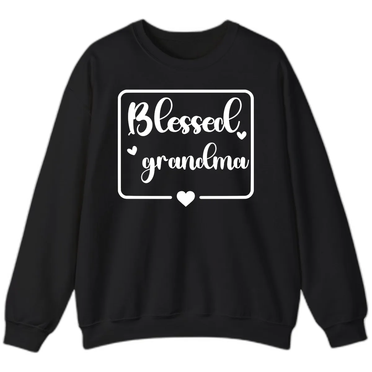 Blessed Grandma Script Design Sweatshirt in Black