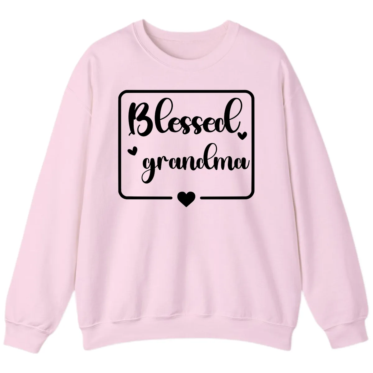 Blessed Grandma Script Design Sweatshirt in Light Pink