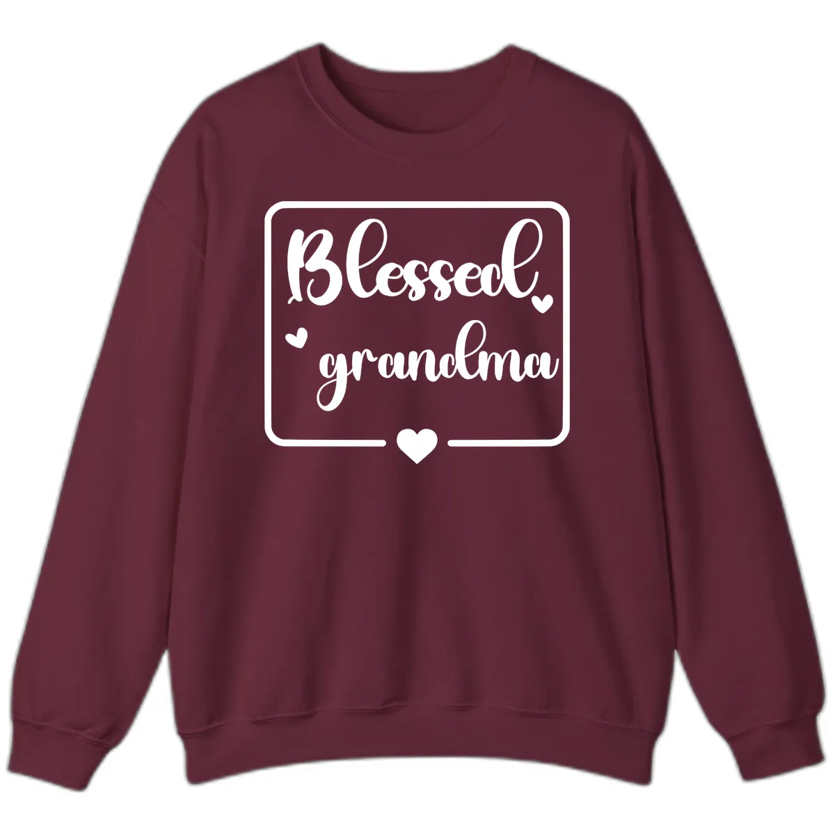 Blessed Grandma Script Design Sweatshirt in Maroon