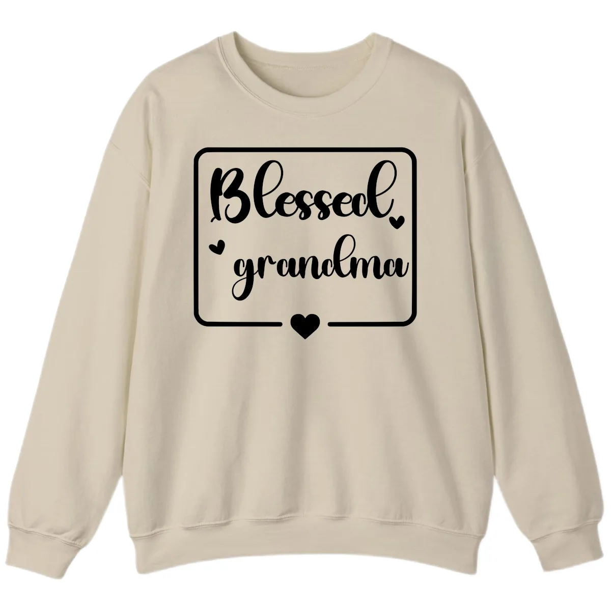 Blessed Grandma Script Design Sweatshirt in Sand