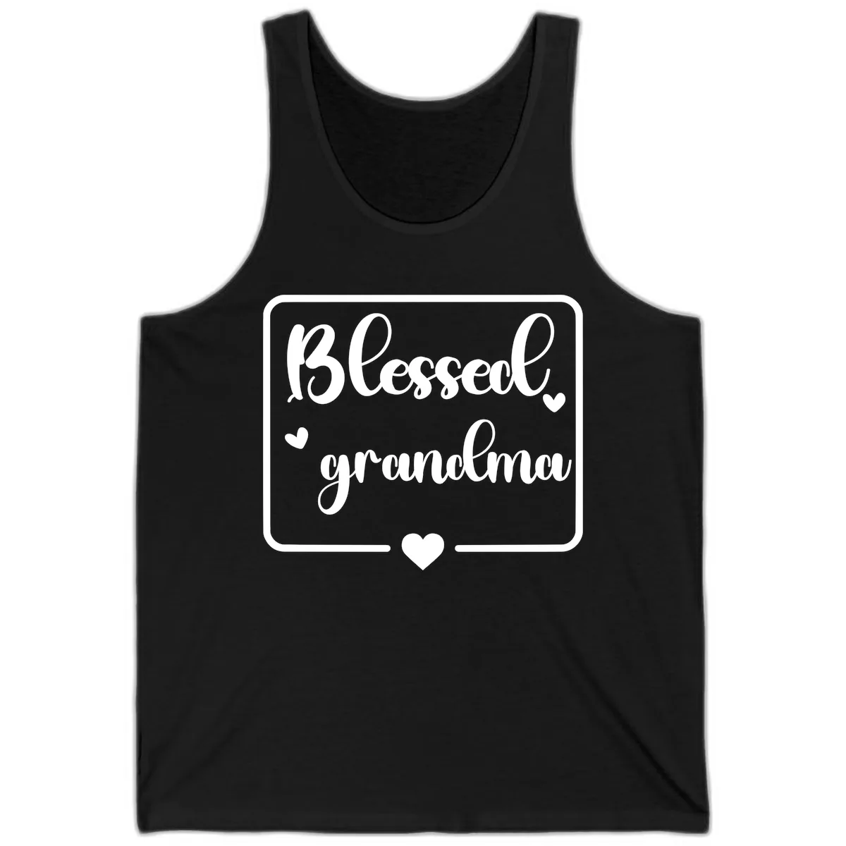 Blessed Grandma Script Design Tank in Black