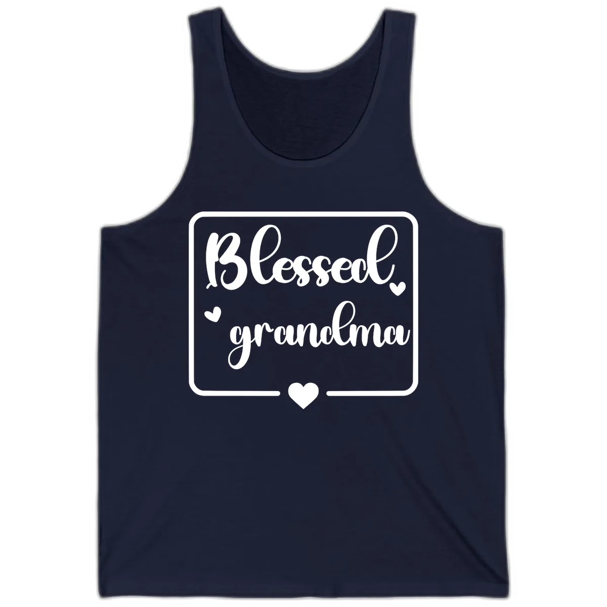 Blessed Grandma Script Design Tank in Navy