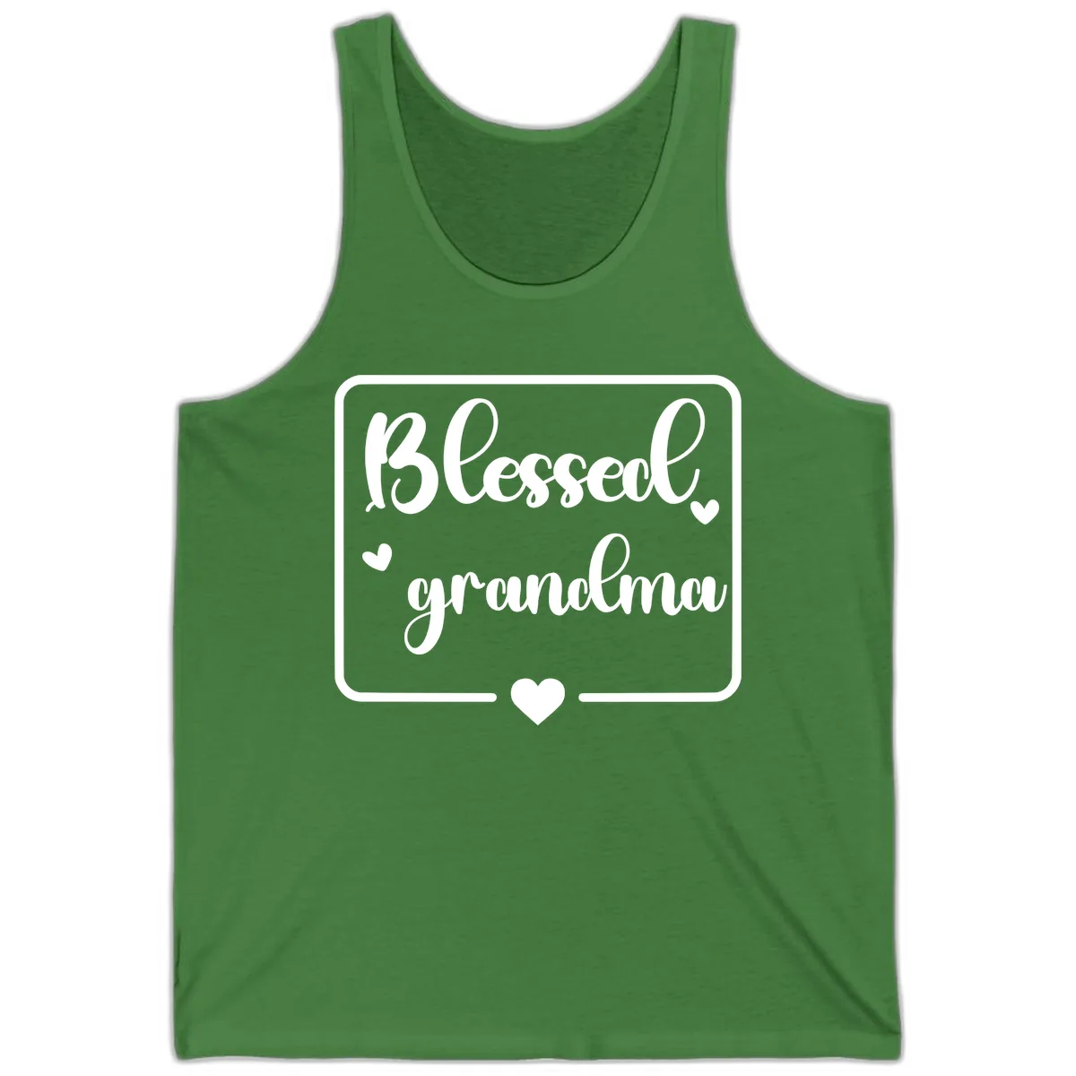 Blessed Grandma Script Design Tank in Leaf