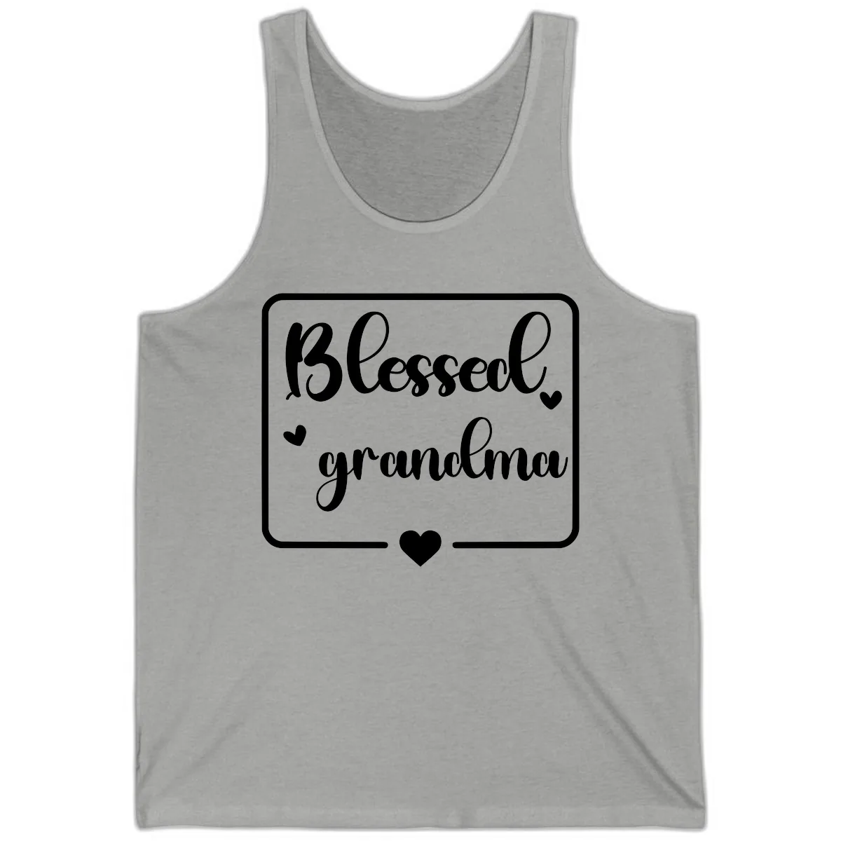 Blessed Grandma Script Design Tank in Athletic Heather