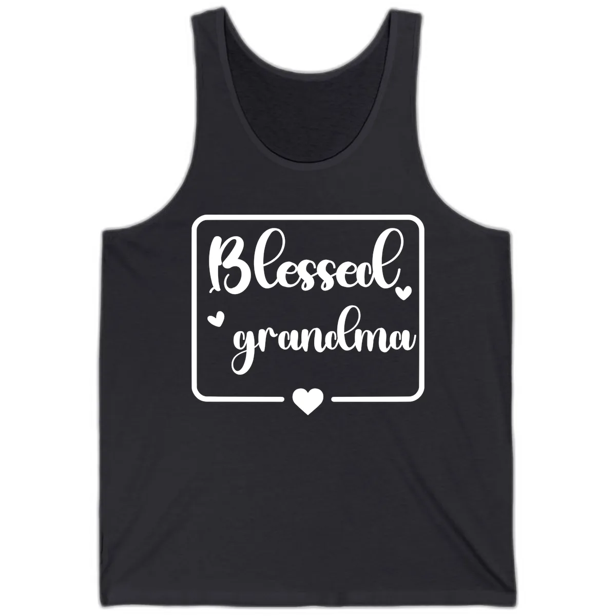 Blessed Grandma Script Design Tank in Dark Grey